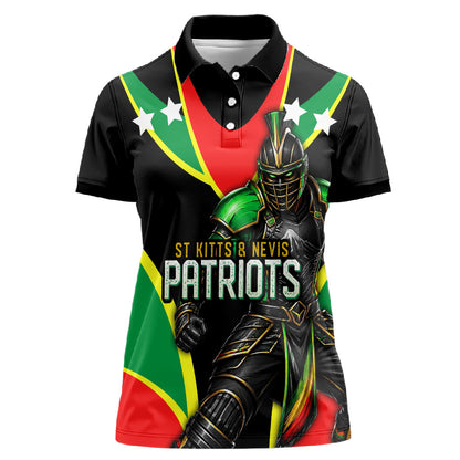 Personalized St Kitts And Nevis Patriots Cricket Women Polo Shirt Dynamic Player Celebration Team Pride
