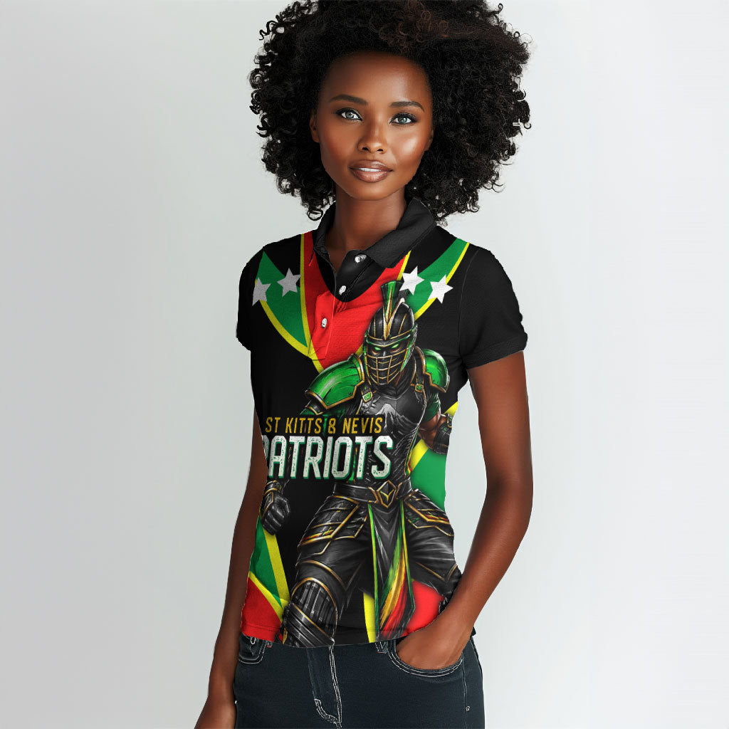 Personalized St Kitts And Nevis Patriots Cricket Women Polo Shirt Dynamic Player Celebration Team Pride