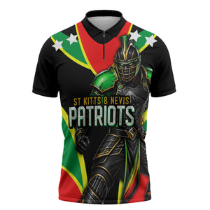Personalized St Kitts And Nevis Patriots Cricket Zipper Polo Shirt Dynamic Player Celebration Team Pride
