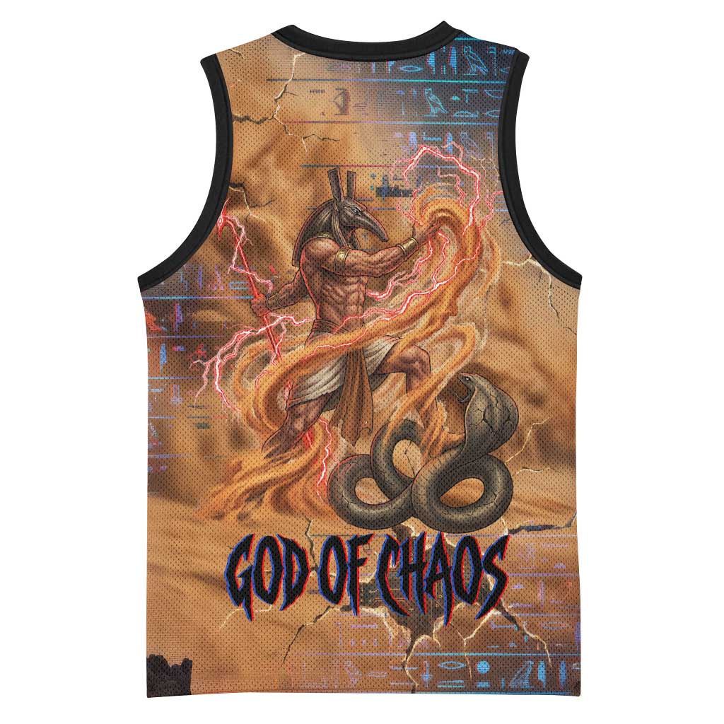 Seth Serpent Basketball Jersey Sandstorm Egyptian Chaos God in Ancient Desert Tones
