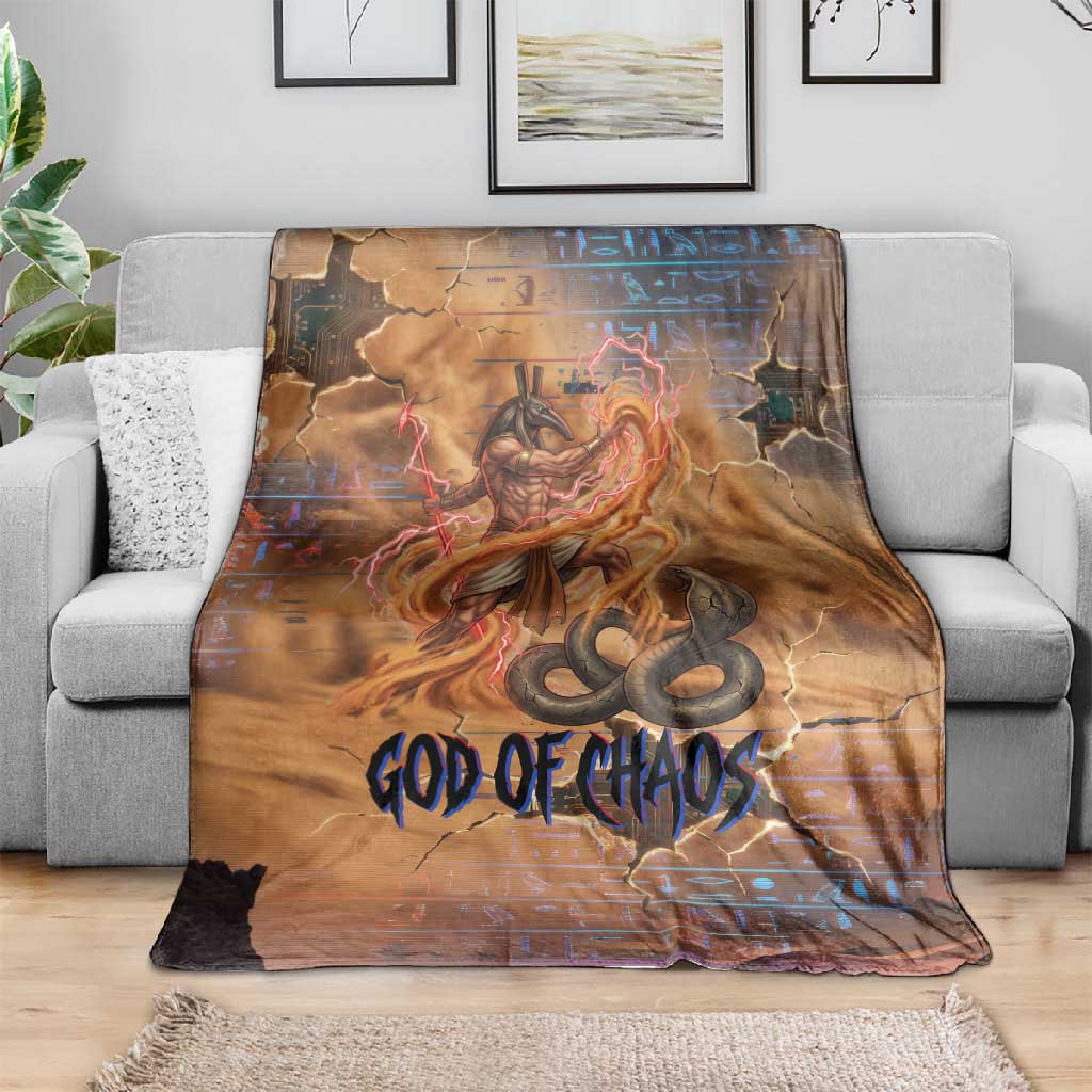 Seth Serpent Blanket Sandstorm Egyptian Chaos God in Ancient Desert Tones