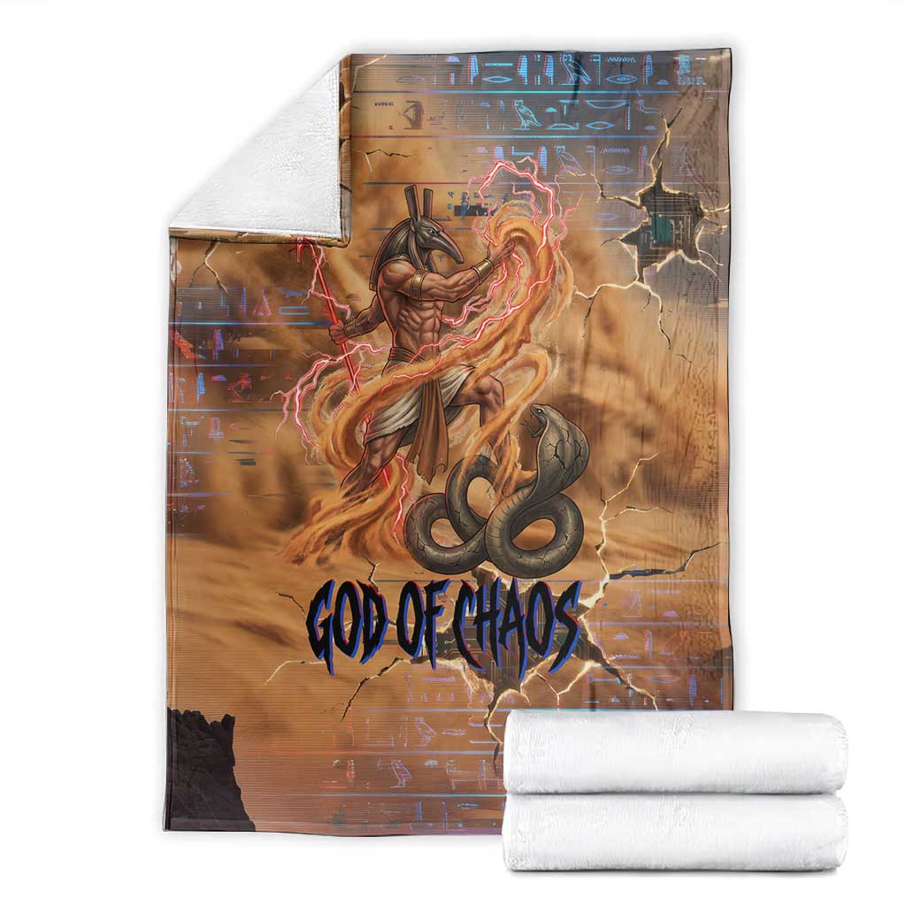 Seth Serpent Blanket Sandstorm Egyptian Chaos God in Ancient Desert Tones