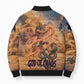 Seth Serpent Bomber Puffer Jacket Sandstorm Egyptian Chaos God in Ancient Desert Tones