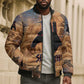 Seth Serpent Bomber Puffer Jacket Sandstorm Egyptian Chaos God in Ancient Desert Tones