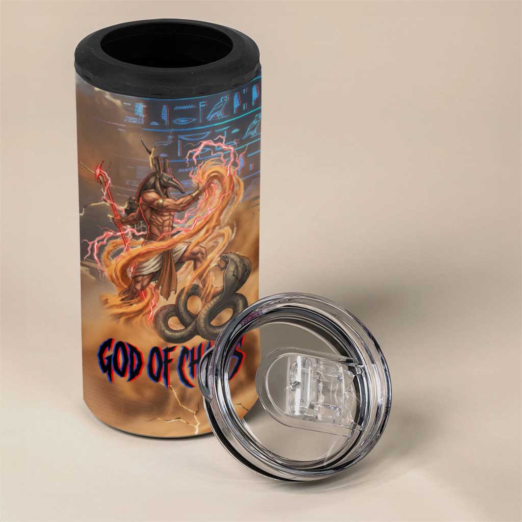 Seth Serpent 4 in 1 Can Cooler Tumbler Sandstorm Egyptian Chaos God in Ancient Desert Tones
