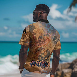 Seth Serpent Hawaiian Shirt Sandstorm Egyptian Chaos God in Ancient Desert Tones