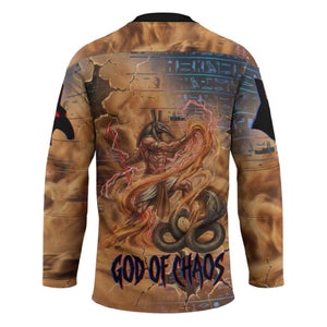 Seth Serpent Hockey Jersey Sandstorm Egyptian Chaos God in Ancient Desert Tones