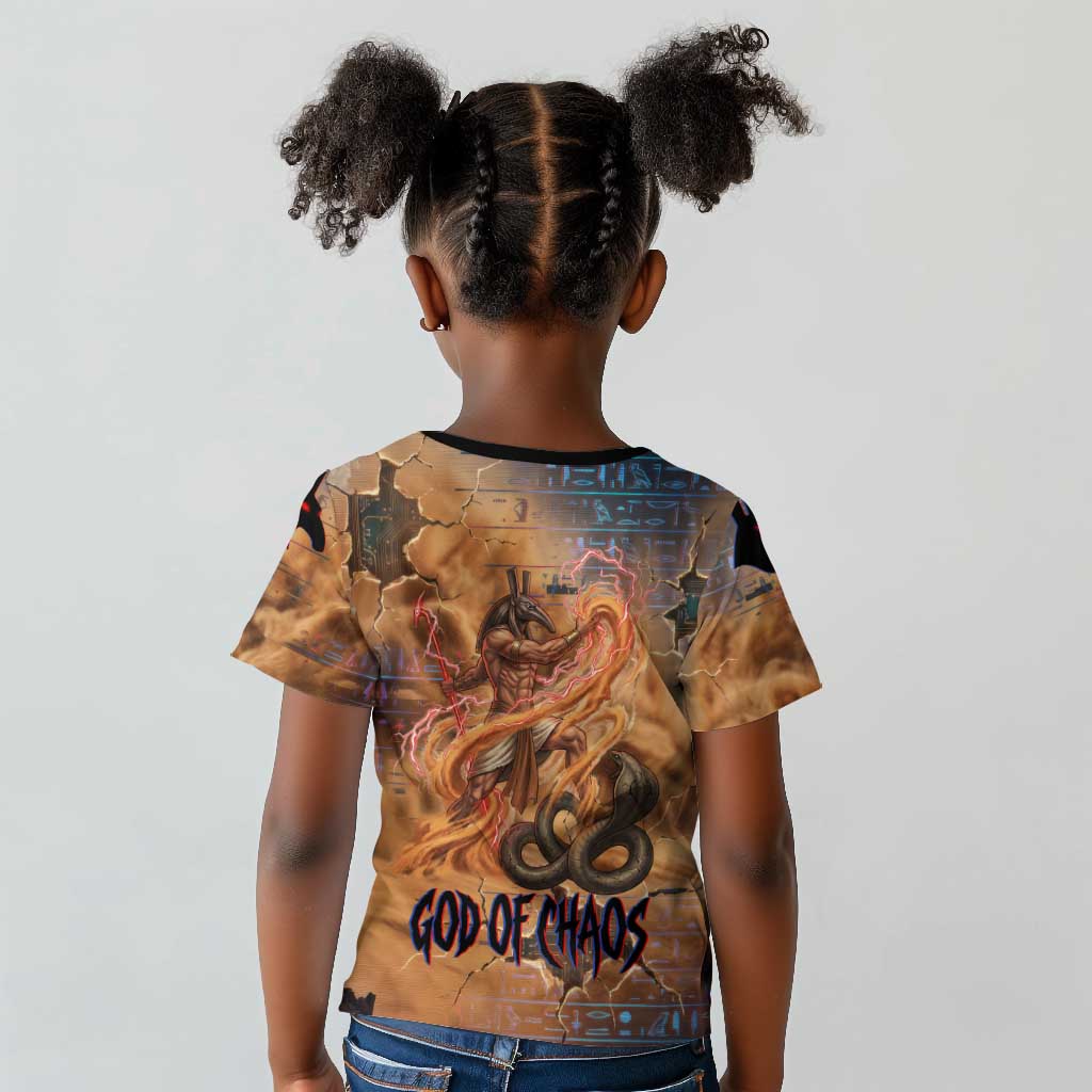 Seth Serpent Kid T shirt Sandstorm Egyptian Chaos God in Ancient Desert Tones