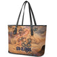 Seth Serpent Leather Tote Bag Sandstorm Egyptian Chaos God in Ancient Desert Tones