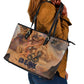 Seth Serpent Leather Tote Bag Sandstorm Egyptian Chaos God in Ancient Desert Tones
