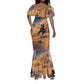 Seth Serpent Mermaid Dress Sandstorm Egyptian Chaos God in Ancient Desert Tones