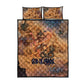 Seth Serpent Quilt Bed Set Sandstorm Egyptian Chaos God in Ancient Desert Tones