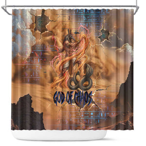 Seth Serpent Shower Curtain Sandstorm Egyptian Chaos God in Ancient Desert Tones
