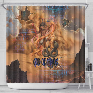 Seth Serpent Shower Curtain Sandstorm Egyptian Chaos God in Ancient Desert Tones