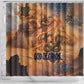 Seth Serpent Shower Curtain Sandstorm Egyptian Chaos God in Ancient Desert Tones