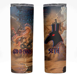 Seth Serpent Skinny Tumbler Sandstorm Egyptian Chaos God in Ancient Desert Tones