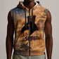 Seth Serpent Sleeveless Zip Hoodie Sandstorm Egyptian Chaos God in Ancient Desert Tones