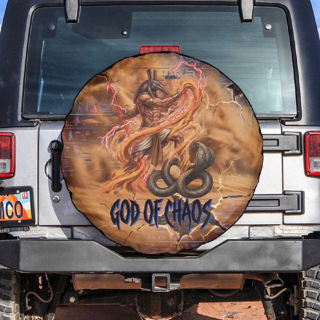 Seth Serpent Spare Tire Cover Sandstorm Egyptian Chaos God in Ancient Desert Tones
