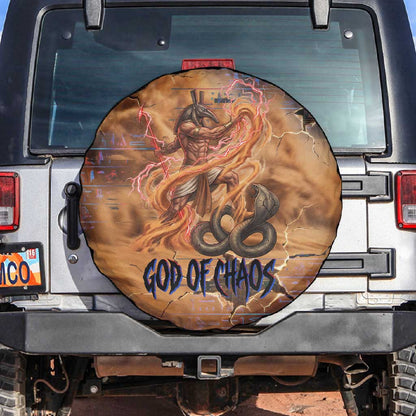 Seth Serpent Spare Tire Cover Sandstorm Egyptian Chaos God in Ancient Desert Tones