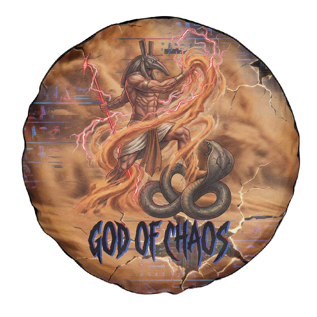 Seth Serpent Spare Tire Cover Sandstorm Egyptian Chaos God in Ancient Desert Tones