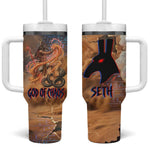Seth Serpent Tumbler With Handle Sandstorm Egyptian Chaos God in Ancient Desert Tones