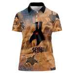 Seth Serpent Women Polo Shirt Sandstorm Egyptian Chaos God in Ancient Desert Tones