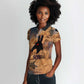Seth Serpent Women Polo Shirt Sandstorm Egyptian Chaos God in Ancient Desert Tones
