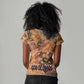 Seth Serpent Women V-Neck T-Shirt Sandstorm Egyptian Chaos God in Ancient Desert Tones