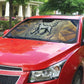 Suty Auto Sun Shade with Typhonic Beast Staff Ancient Egypt Symbolism
