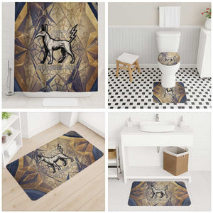 Suty Bathroom Set with Typhonic Beast Staff Ancient Egypt Symbolism