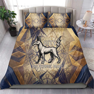 Suty Bedding Set with Typhonic Beast Staff Ancient Egypt Symbolism
