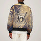 Suty Bomber Jacket with Typhonic Beast Staff Ancient Egypt Symbolism
