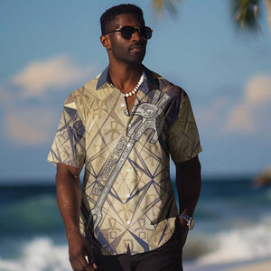 Suty Hawaiian Shirt with Typhonic Beast Staff Ancient Egypt Symbolism