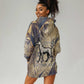 Suty Hoodie Dress with Typhonic Beast Staff Ancient Egypt Symbolism