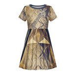 Suty Kid Short Sleeve Dress with Typhonic Beast Staff Ancient Egypt Symbolism