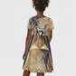 Suty Kid Short Sleeve Dress with Typhonic Beast Staff Ancient Egypt Symbolism