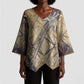Suty Kimono Sleeve Blouse with Typhonic Beast Staff Ancient Egypt Symbolism