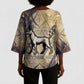Suty Kimono Sleeve Blouse with Typhonic Beast Staff Ancient Egypt Symbolism