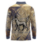 Suty Long Sleeve Polo Shirt with Typhonic Beast Staff Ancient Egypt Symbolism