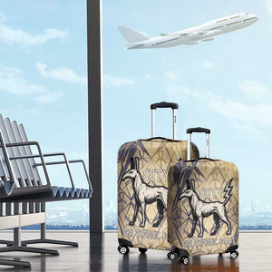 Suty Luggage Cover with Typhonic Beast Staff Ancient Egypt Symbolism