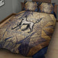 Suty Quilt Bed Set with Typhonic Beast Staff Ancient Egypt Symbolism