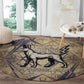 Suty Round Carpet with Typhonic Beast Staff Ancient Egypt Symbolism