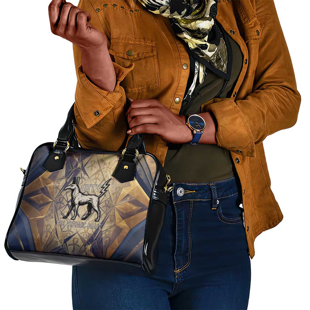 Suty Shoulder Handbag with Typhonic Beast Staff Ancient Egypt Symbolism