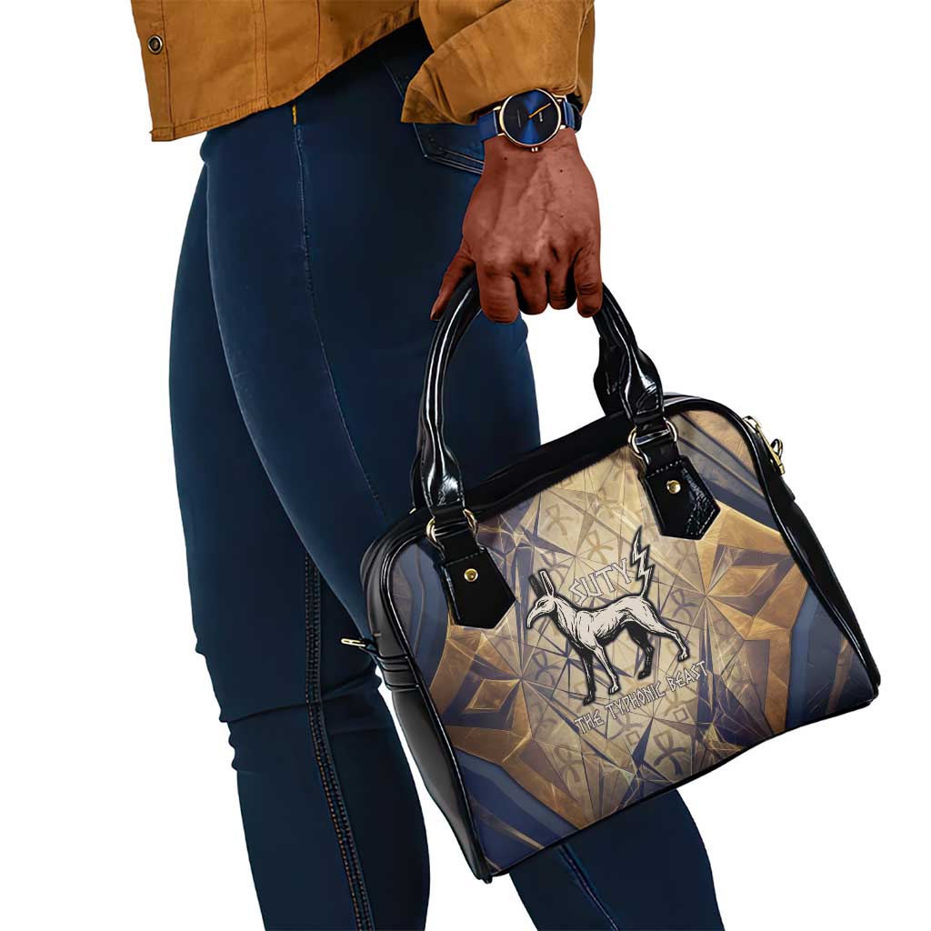 Suty Shoulder Handbag with Typhonic Beast Staff Ancient Egypt Symbolism