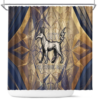 Suty Shower Curtain with Typhonic Beast Staff Ancient Egypt Symbolism