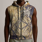 Suty Sleeveless Zip Hoodie with Typhonic Beast Staff Ancient Egypt Symbolism
