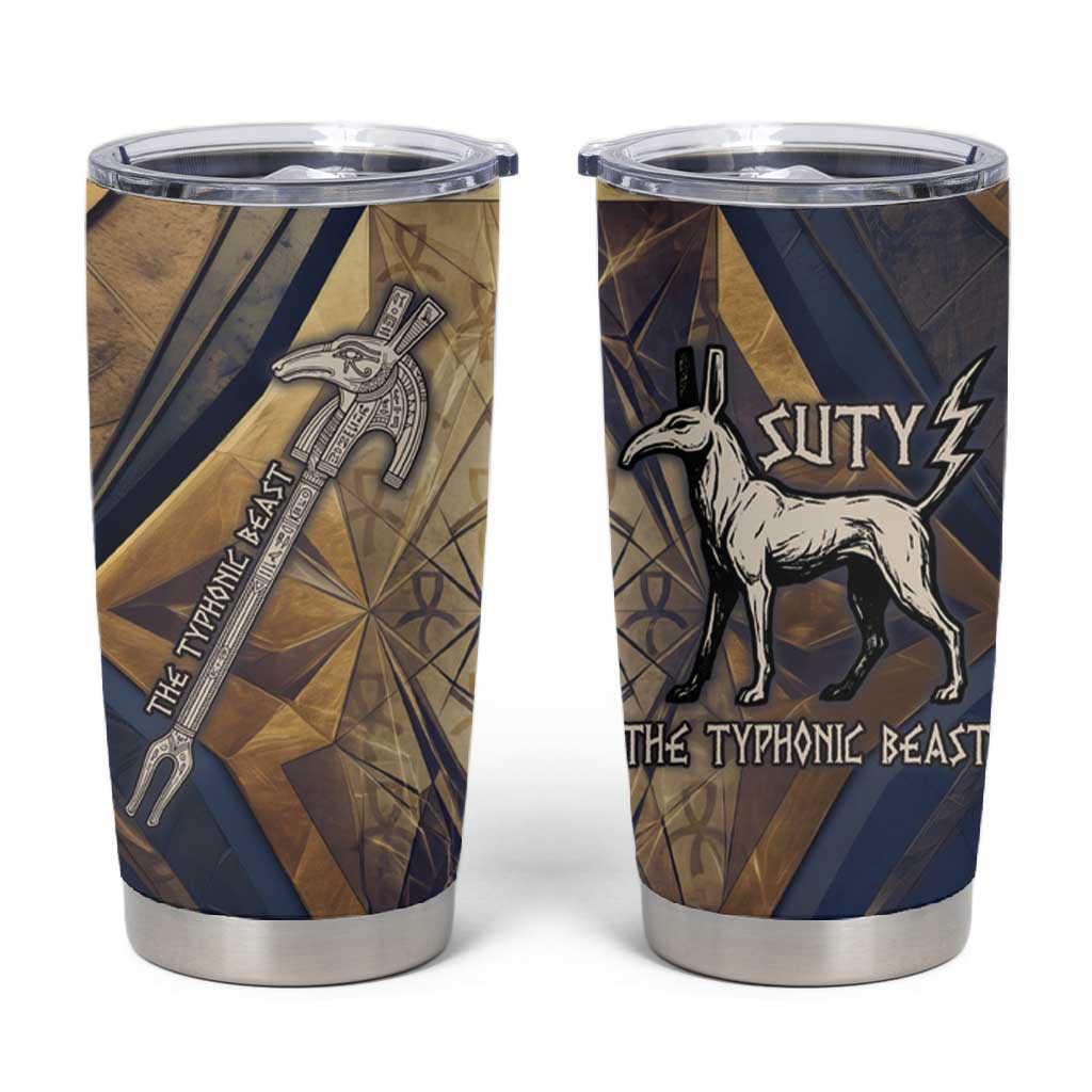 Suty Tumbler Cup with Typhonic Beast Staff Ancient Egypt Symbolism