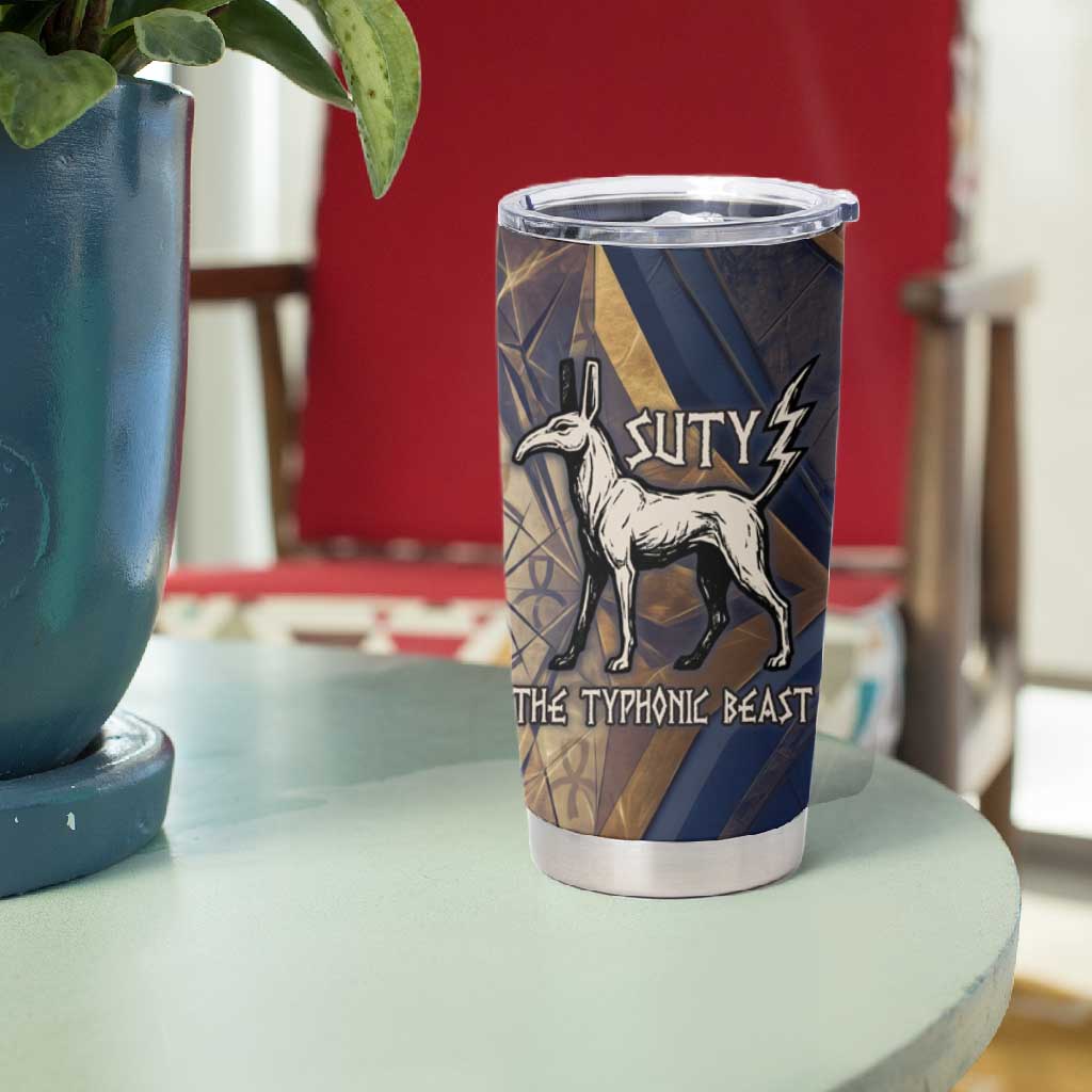 Suty Tumbler Cup with Typhonic Beast Staff Ancient Egypt Symbolism