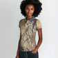 Suty Women Polo Shirt with Typhonic Beast Staff Ancient Egypt Symbolism