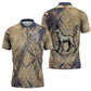 Suty Zipper Polo Shirt with Typhonic Beast Staff Ancient Egypt Symbolism